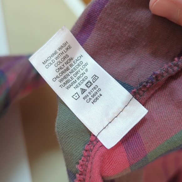 Women's Maurices Long Sleeve Pink/Green Plaid Shirt, Size Medium - Picture 3 of 5